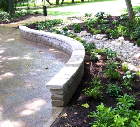 Custom Retaining Seat Wall Design Install In Fishers In